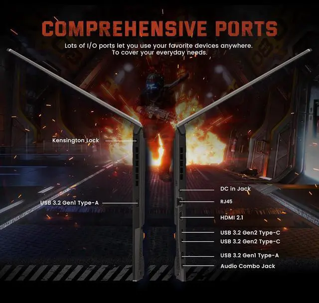 Alt view image 7 of 7 - ASUS TUF A16 16" FHD+ 144Hz Gaming Laptop, AMD Ryzen 5 7535HS 16GB RAM, 512GB SSD, NVIDIA GeForce RTX 4050, Backlit Keyboard, Num Pad, Win 11 Pro, Black, 1TB Docking Station Set