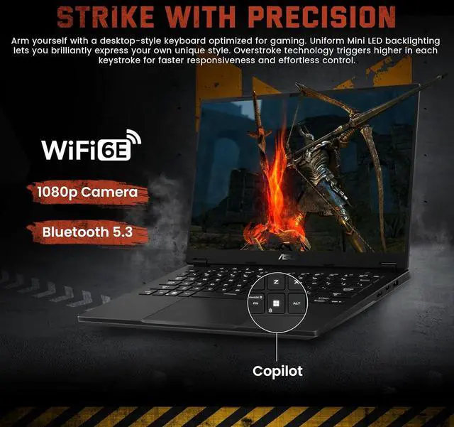 Alt view image 5 of 7 - ASUS TUF A14 14'' WQXGA 165Hz Gaming Laptop, AMD Ryzen AI 9 HX 370 16GB RAM, 1TB SSD, NVIDIA GeForce RTX 4060, Backlit Keyboard, Copilot, Windows 11 Home, Black, 1TB Docking Station Set