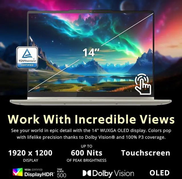 Alt view image 5 of 7 - Lenovo Yoga 7 2-in-1 14" 2K OLED Touchscreen Laptop, AMD Ryzen AI 7 350, 16GB RAM, 3TB Storage (2TB SSD+1TB Docking Station), AMD Radeon 860M, Backlit Keyboard, Fingerprint, Win 11 Pro, Seashell