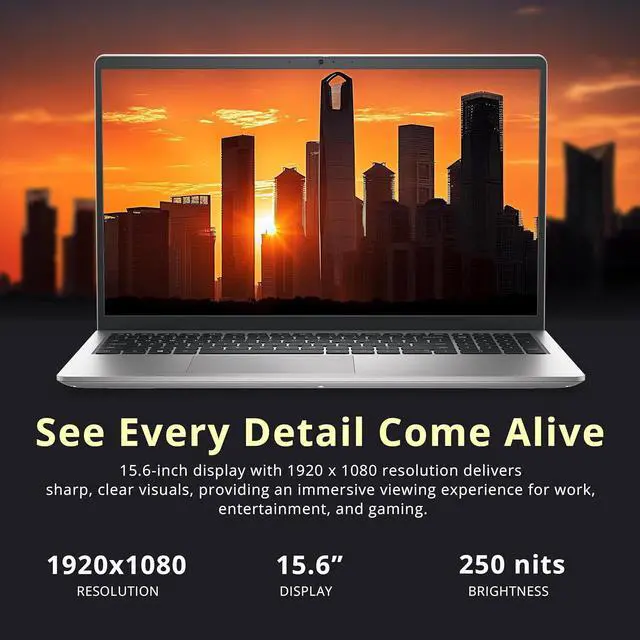 Alt view image 4 of 7 - Dell 15 15.6" FHD Business Laptop, Intel Core i7-1355U, 32GB RAM, 2TB Storage(1TB SSD+1TB Docking Station Set), Intel UHD Graphics, Backlit Keyboard, Number Pad, Win 11, Silver