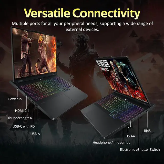 Alt view image 7 of 7 - Lenovo Legion Pro 5i 16" WQXGA OLED 165Hz Gaming Laptop, Intel Ultra 7 255HX, 16GB RAM, 1TB SSD, NVIDIA GeForce RTX 5060, Backlit Keyboard, Windows 11 Pro, Black, 1TB Docking Station Set
