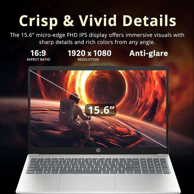 Alt view image 4 of 7 - HP 15.6" FHD IPS Touchscreen Laptop, AMD Ryzen 7 7730U, 16GB RAM, 800GB Storage (512GB SSD+288GB Docking Station Set), AMD Radeon Graphics, Numeric Keypad, Windows 11 Home, Silver