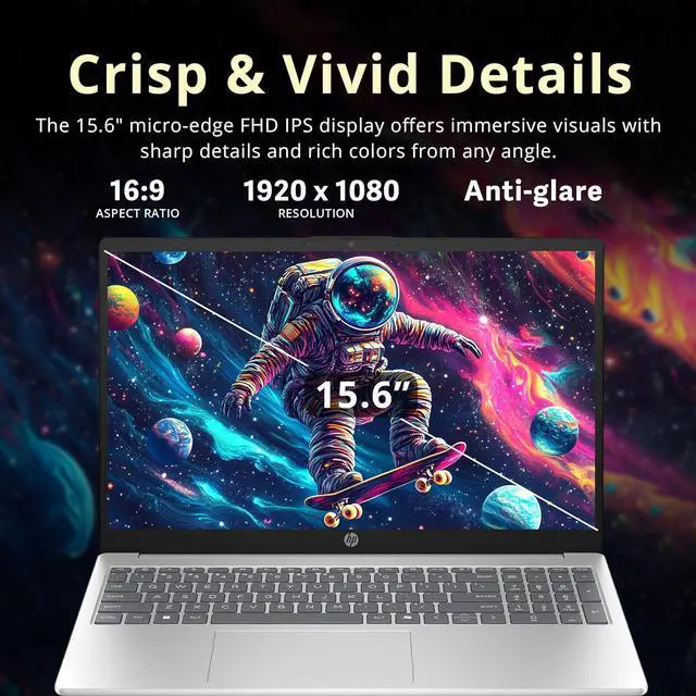 Alt view image 4 of 7 - HP 15.6" FHD IPS Laptop, AMD Ryzen 7 5825U, 16GB DDR4 RAM, 1.28TB Storage (1TB SSD+288GB Docking Station Set), AMD Radeon Graphics, Numeric Keypad, Windows 11 Home, Silver