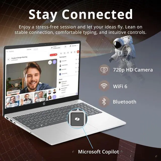 Alt view image 5 of 7 - HP 15.6" FHD IPS Laptop, AMD Ryzen 7 5825U, 16GB DDR4 RAM, 1.28TB Storage (1TB SSD+288GB Docking Station Set), AMD Radeon Graphics, Numeric Keypad, Windows 11 Home, Silver