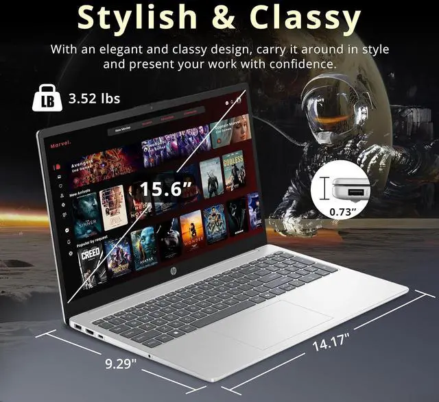 Alt view image 6 of 7 - HP 15.6" FHD IPS Laptop, AMD Ryzen 7 5825U, 16GB DDR4 RAM, 1.28TB Storage (1TB SSD+288GB Docking Station Set), AMD Radeon Graphics, Numeric Keypad, Windows 11 Home, Silver