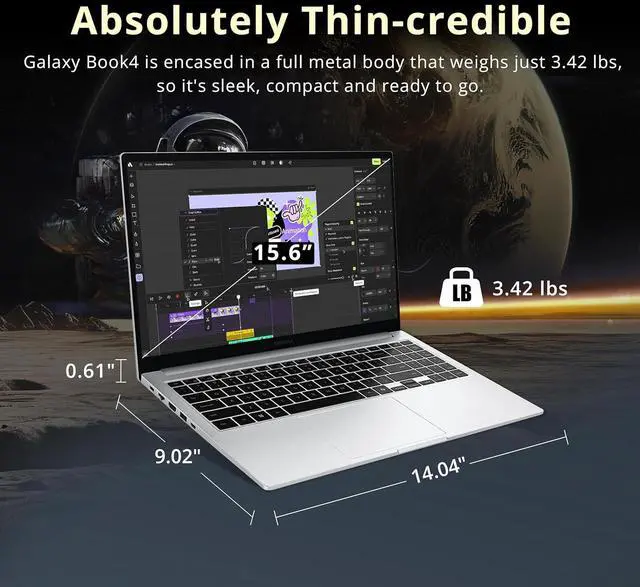 Alt view image 6 of 7 - Samsung Galaxy Book4 15.6" FHD Laptop, Intel Core 7 150U Processor, 16GB LPDDR4X, 1.5TB Storage (512GB SSD+1TB Docking Station Set), Intel Graphics, Backlit Keyboard, Windows 11 Home, Silver