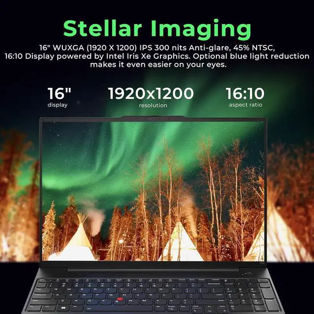 Alt view image 4 of 7 - Lenovo ThinkPad E16 Gen 1 16" WUXGA Business Laptop, Intel i5-1335U, 16GB DDR4 RAM, 416GB Storage (256GB SSD+160GB Docking Station Set), Backlit Keyboard, Fingerprint Reader, Win 11 Pro, Black