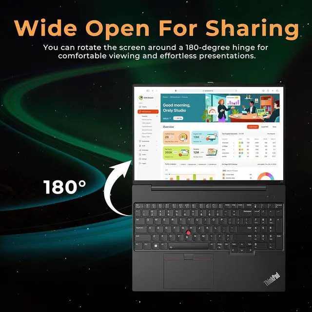 Alt view image 5 of 7 - Lenovo ThinkPad E16 Gen 1 16" WUXGA Business Laptop, Intel i5-1335U, 16GB DDR4 RAM, 416GB Storage (256GB SSD+160GB Docking Station Set), Backlit Keyboard, Fingerprint Reader, Win 11 Pro, Black