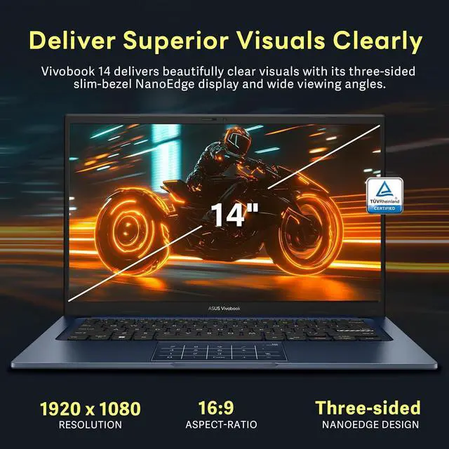 Alt view image 4 of 7 - ASUS Vivobook 14 14'' FHD IPS Business Laptop, Intel Core 5-120U, 8GB RAM, 416GB Storage (256GB SSD+160GB Docking Station Set), Intel Graphics, Numeric Keypad, Windows 11 Home, Quiet Blue