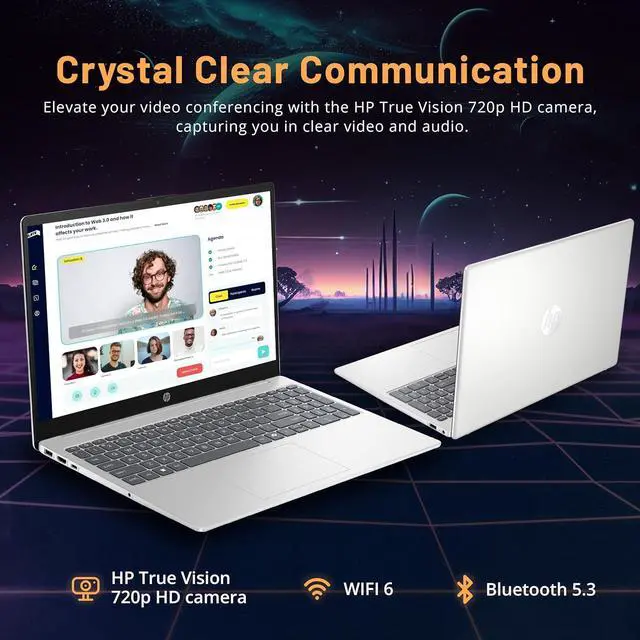 Alt view image 5 of 7 - HP 15.6" FHD Touchscreen Business Laptop, Intel Core i7-1355U, 16GB RAM, 800GB Storage(512GB SSD+288GB Docking Station Set), Intel Iris Xe Graphics, Numeric Keypad, Windows 11 Home, Silver