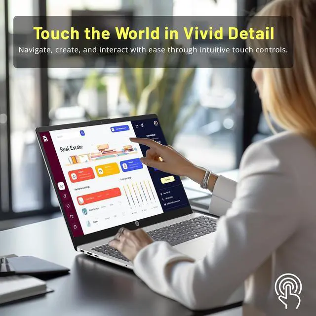 Alt view image 6 of 7 - HP 15.6" FHD Touchscreen Business Laptop, Intel Core i7-1355U, 16GB RAM, 800GB Storage(512GB SSD+288GB Docking Station Set), Intel Iris Xe Graphics, Numeric Keypad, Windows 11 Home, Silver