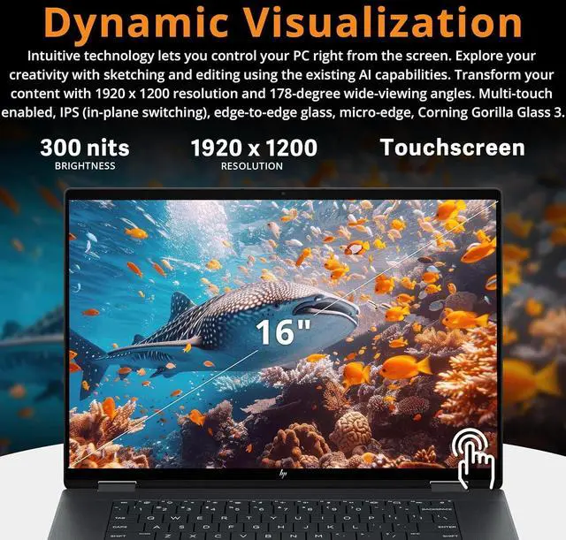 Alt view image 4 of 7 - HP OmniBook X Flip 16" 2K Touchscreen 2-in-1 AI Laptop, Intel Core Ultra 7 256V, 16GB LPDDR5X, 1.5TB Storage (512GB SSD+1TB Docking Station), Intel Arc 140V, Backlit Keyboard, Win 11, Gray