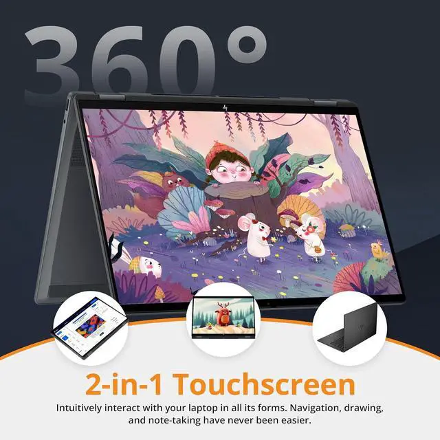 Alt view image 6 of 7 - HP OmniBook X Flip 16" 2K Touchscreen 2-in-1 AI Laptop, Intel Core Ultra 7 256V, 16GB LPDDR5X, 1.5TB Storage (512GB SSD+1TB Docking Station), Intel Arc 140V, Backlit Keyboard, Win 11, Gray