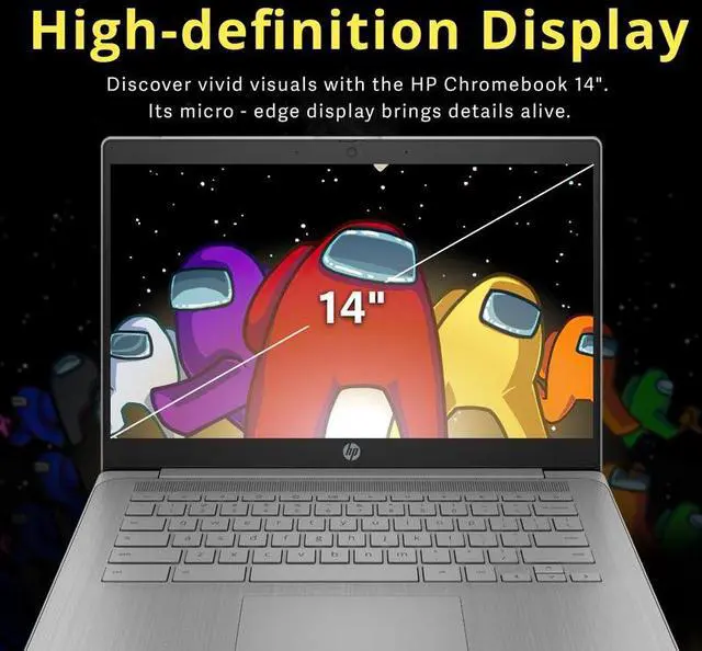 Alt view image 4 of 7 - HP 14" HD Chromebook Laptop for Work & Study, Intel Celeron N4500, 4GB LPDDR4, 224GB Total Storage (64GB eMMC+160GB Docking Station), UHD Graphics, Long Battery Life, Webcam, Chrome OS, Modern Gray