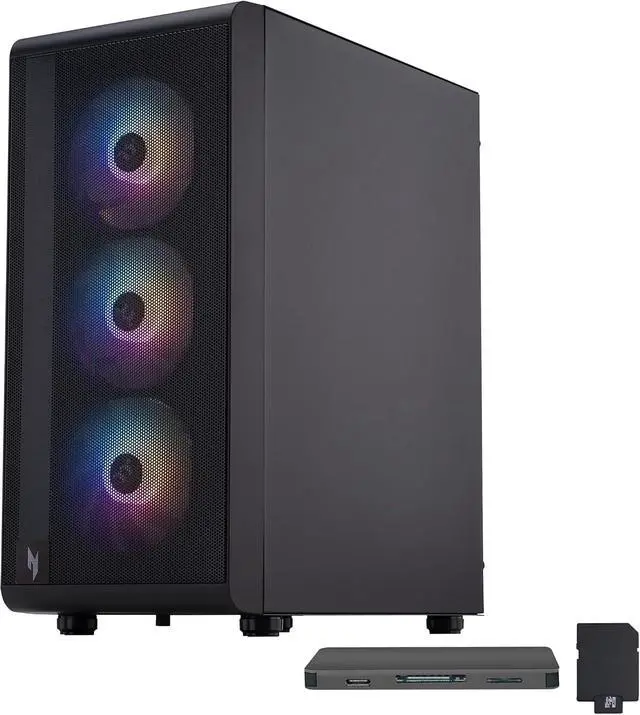 Main image of Acer Nitro 60 Gaming Desktop, Intel Core Ultra 5 225F, NVIDIA GeForce RTX 5060 8GB GDDR7, 16GB DDR5, 2TB Storage (1TB SSD+1TB Docking Station Set), ARGB Cooling Fans, Wi-Fi 6E, Win 11 Pro, Black