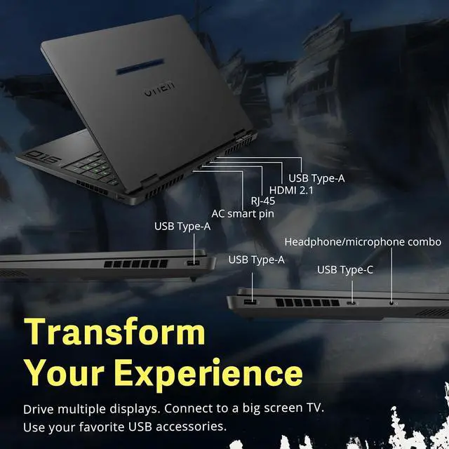 Alt view image 6 of 6 - HP OMEN 16 16" WQXGA 240Hz IPS Gaming Laptop, AMD Ryzen AI 9 365, NVIDIA GeForce RTX 5070 8GB, 32GB DDR5, 2TB Storage(1TB SSD+1TB Docking Station Set), RGB Backlit Keyboard, WiFi 6E, Win 11, Black