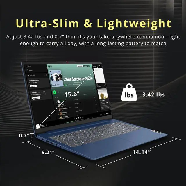 Alt view image 6 of 7 - Lenovo IdeaPad Slim 3 15.6" Anti-Glare FHD Laptop, Intel N150, Intel Graphics, 8GB RAM, 288GB Storage(128GB UFS+160GB Docking Station Set), Microsoft 365, Num Pad, Long Battery Life, Win11 Pro, Blue