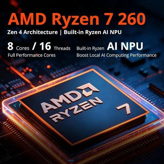 Alt view image 4 of 7 - Acer Nitro V 16S AI 16" 180 Hz Gaming Laptop,AMD Ryzen 260,16GB RAM,1TB SSD+1TB Dock Set,GeForce RTX 5060,RGB 4 Zones Backlight,Win 11,Black