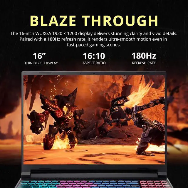 Alt view image 6 of 7 - Acer Nitro V 16S AI 16" 180 Hz Gaming Laptop,AMD Ryzen 260,16GB RAM,1TB SSD+1TB Dock Set,GeForce RTX 5060,RGB 4 Zones Backlight,Win 11,Black