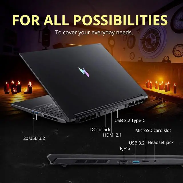 Alt view image 7 of 7 - Acer Nitro V 16S AI 16" 180 Hz Gaming Laptop,AMD Ryzen 260,16GB RAM,1TB SSD+1TB Dock Set,GeForce RTX 5060,RGB 4 Zones Backlight,Win 11,Black