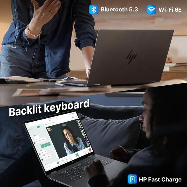Alt view image 5 of 7 - HP OmniBook X Flip 2-in-1 16" 2K Touchscreen Laptop, Intel Ultra 9 288V, 32GB LPDDR5X, 1.5TB Storage (512GB SSD+1TB Docking Station), Intel Arc 140V, Backlit Keyboard, Copilot+ PC, Win 11, Gray