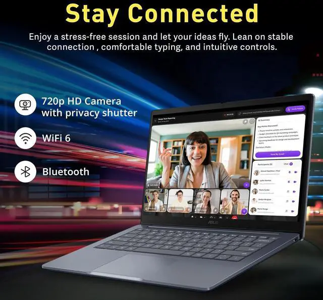Alt view image 4 of 7 - ASUS CX14 14" FHD Chromebook Laptop, Intel Celeron N50 Processor,4GB Memory, 288GB Storage(128GB eMMC+160GB Docking Station Set), Intel UHD GPU, WiFi 6, 720p HD Camera, Chrome OS,Dusk Gray