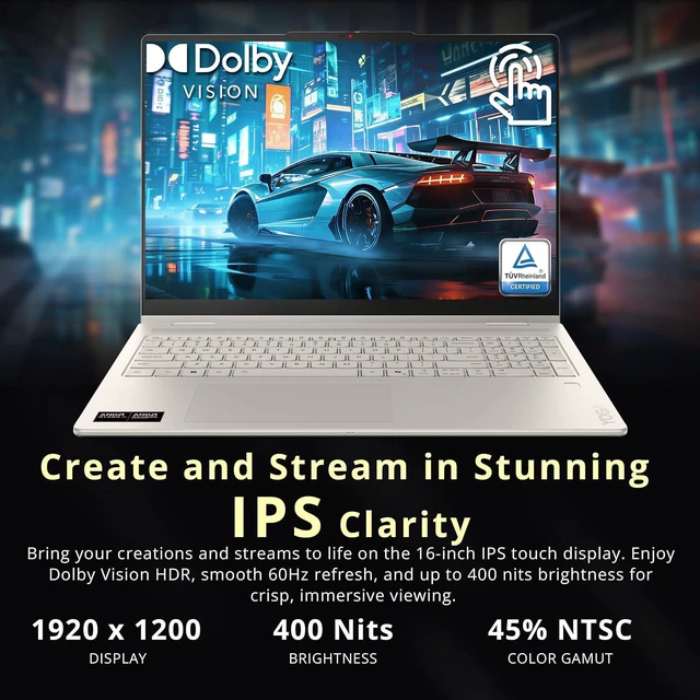 Alt view image 4 of 7 - Lenovo Yoga 7a 2-in-1 16" WUXGA Touchscreen Laptop, AMD Ryzen AI 7 445, 16GB LPDDR5X, 1.5TB Storage (512GB SSD+1TB Docking Station), AMD Radeon 840M, Backlit Keyboard, Fingerprint, Win 11, Seashell