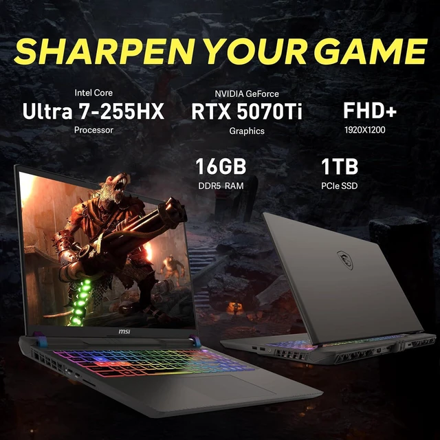 Alt view image 3 of 7 - msi Vector 16 HX AI 16" FHD+ Gaming Laptop, Intel Core Ultra 7 255HX, RTX 5070Ti 12GB GDDR7, 16GB DDR5, 2TB Storage(1TB SSD+1TB Docking Station Set), WiFi 6E, Backlit Keyboard, Win 11, Gray