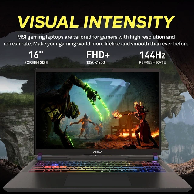 Alt view image 6 of 7 - msi Vector 16 HX AI 16" FHD+ Gaming Laptop, Intel Core Ultra 7 255HX, RTX 5070Ti 12GB GDDR7, 16GB DDR5, 2TB Storage(1TB SSD+1TB Docking Station Set), WiFi 6E, Backlit Keyboard, Win 11, Gray