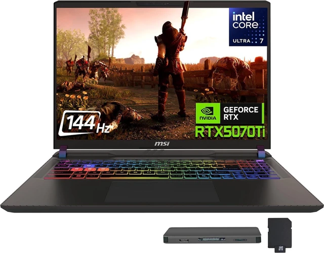 Main image of msi Vector 16 HX AI 16" FHD+ Gaming Laptop, Intel Core Ultra 7 255HX, RTX 5070Ti 12GB GDDR7, 16GB DDR5, 2TB Storage(1TB SSD+1TB Docking Station Set), WiFi 6E, Backlit Keyboard, Win 11, Gray