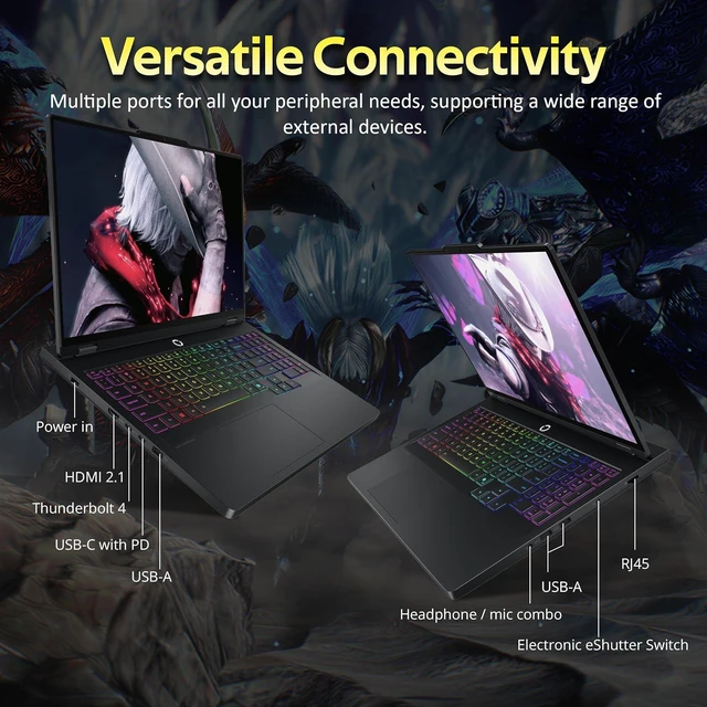 Alt view image 7 of 7 - Lenovo Legion Pro 5 16" WQXGA 240Hz Gaming Laptop, Intel Ultra 9 275HX, GeForce RTX 5070 Ti, 32GB DDR5, 2TB Storage (1TB SSD+1TB Docking Station), 24-Zone RGB Backlit Keyboard, Win 11, Eclipse Black
