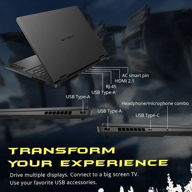Alt view image 7 of 7 - HP OMEN Slim 16 16" WQXGA IPS 240Hz Gaming Laptop, Intel Core Ultra 9 285H, GeForce RTX 5070 8GB, 16GB DDR5, 2TB Storage (1TB SSD+1TB Docking Station Set), Backlit, Wi-Fi 6, Win 11 Pro, Black
