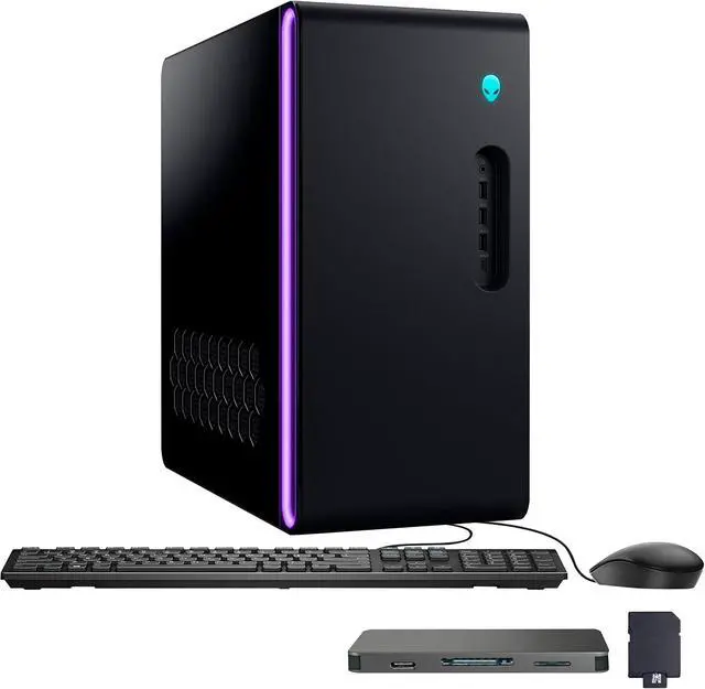 Main image of Dell Alienware Aurora Gaming Desktop, Intel Core Ultra 9 285K, NVIDIA GeForce RTX 5080 16GB GDDR7, 32GB DDR5, 2TB Storage (1TB SSD+1TB Docking Station Set), Keyboard & Mouse, Wi-Fi 7, Win 11, Black