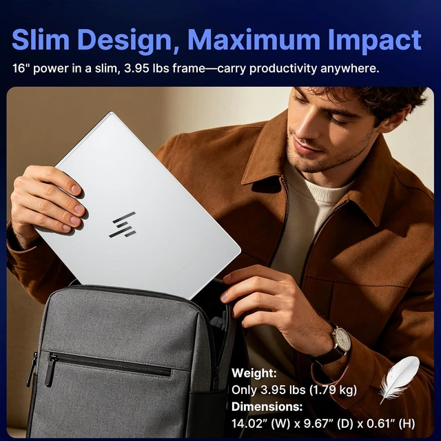 Alt view image 6 of 7 - HP OmniBook 7 Flip 16" 3K 2-in-1 Touch Laptop, Intel Ultra 7 258V, 32GB RAM, 3TB Storage(2TB SSD+1TB Docking Station), Intel Arc 140V, Copilot+ PC, Backlit Keyboard, Stylus Pen, Win 11 Pro, Silver