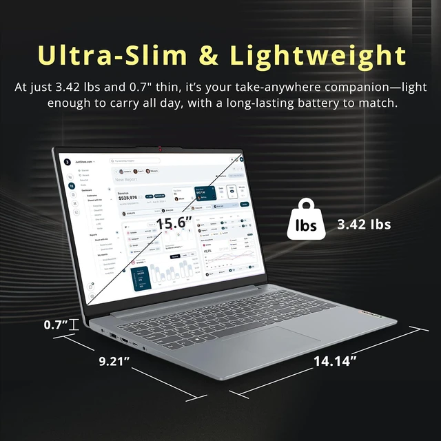 Alt view image 6 of 7 - Lenovo IdeaPad Slim 3i 15.6" FHD Laptop, Intel Core 3 N355, 8GB LPDDR5 RAM, 288GB Storage (128GB UFS+160GB Dock), Intel Graphics, Wi-Fi 6, Camera Privacy Shutter, Win 11, Arctic Grey