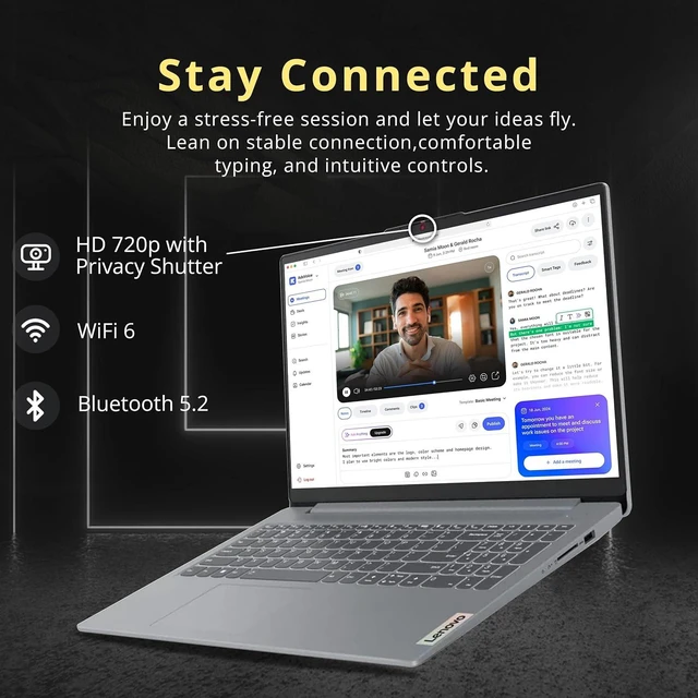 Alt view image 5 of 7 - Lenovo IdeaPad Slim 3i 15.6" FHD Anti-Glare Business Laptop, Intel Core i3-N305, 8GB LPDDR5 RAM, 1.12TB Storage(128GB UFS+1TB Docking Station), Intel UHD Graphics, WiFi 6, Win 11 Pro, Gray