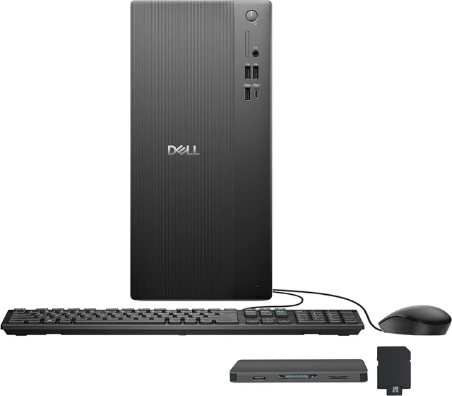 Main image of Dell ECT 1250 Tower Desktop, Intel Core Ultra 7 265F, 32GB DDR5, 2TB Storage (1TB SSD+1TB Docking Station Set), NVIDIA GeForce RTX 5060, Keyboard & Mouse, Wi-Fi 6, Win 11 Pro, Black