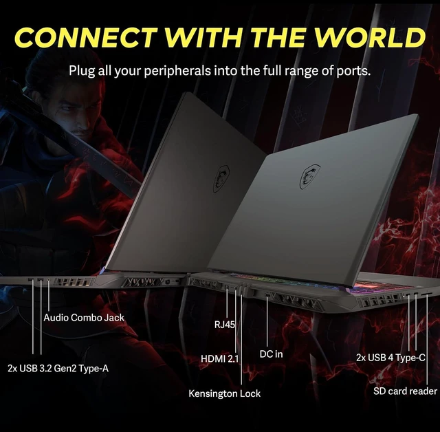 Alt view image 7 of 7 - msi Vector A16 16" QHD+ 240Hz Gaming Laptop,AMD Ryzen 9 8940HX,NVIDIA GeForce RTX 5080,32GB DDR5,2TB Storage(1TB SSD+1TB Docking Station Set),24-Zone RGB Backlit Keyboard,Win 11,Cosmo Gray