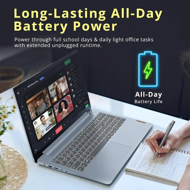 Alt view image 6 of 7 - Lenovo IdeaPad Slim 3i 15.6" Full HD Laptop, Intel Processor N150, 8GB LPDDR5 RAM, 288GB Storage(128GB UFS+160GB Docking Station), Wi-Fi 6, 720p HD Privacy Webcam, Copilot, Win 11 Home, Frost Blue
