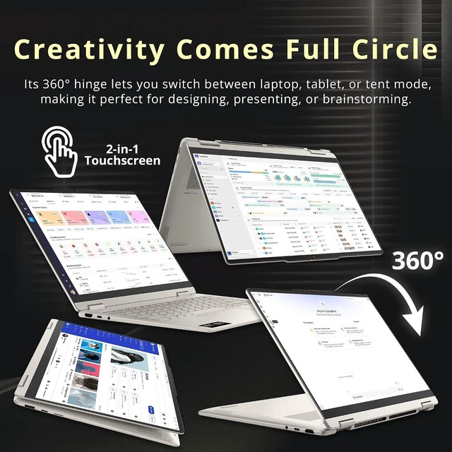 Alt view image 6 of 7 - Lenovo Yoga 7a 2-in-1 14" WUXGA OLED Touch Laptop, AMD Ryzen AI 7 445, 24GB LPDDR5X, 1.5TB Storage (512GB SSD+1TB Docking Station), Copilot+ PC, Backlit, Fingerprint Reader, Win 11, Seashell