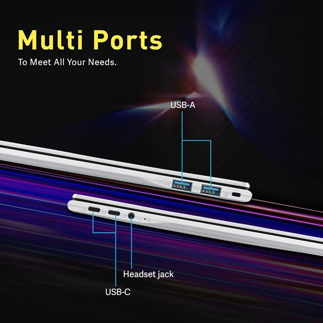 Alt view image 7 of 7 - Acer Chromebook Plus Spin 514 14" 2-in-1 WUXGA Touch Laptop, MediaTek Kompanio Ultra 910, 12GB LPDDR5X, 416GB Storage(256GB UFS+160GB Docking Station Set), Backlit Keyboard, Chrome OS, Platinum Silver