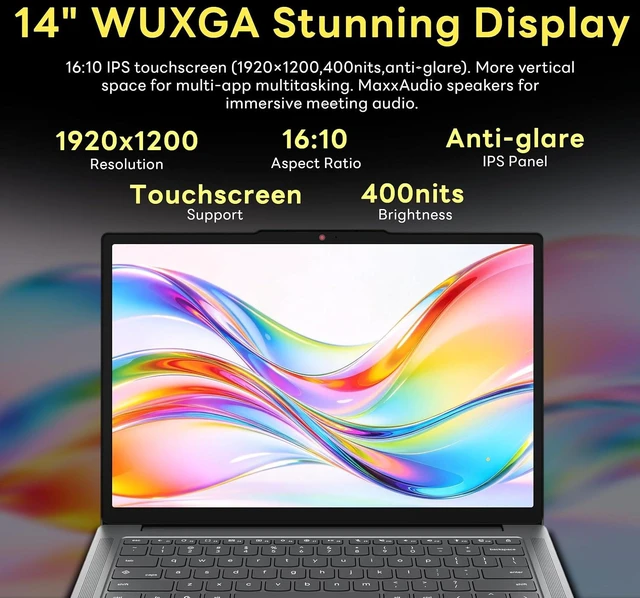 Alt view image 4 of 7 - Lenovo Chromebook 14M8911 14" WUXGA Touch Laptop, MediaTek Kompanio 540, 4GB LPDDR5X, 288GB Storage(128GB UFS+160GB Docking Station), Arm Mali-G57 MC2, Backlit Keyboard, Wi-Fi 6E, Chrome OS, Luna Grey