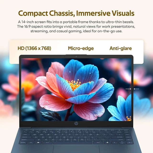 Alt view image 4 of 7 - HP Stream 14" HD Student&Business Laptop with AI Copilot, Intel Processor N150, 4GB RAM, 288GB Storage(128GB UFS+160GB Docking Station), 1 Year Office 365, Wi-Fi 6, Win 11, Waterfall Blue