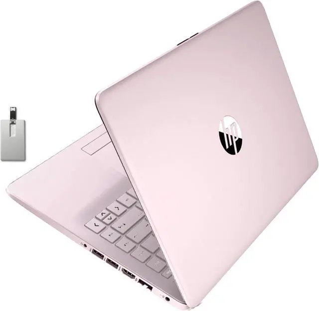 Main image of HP Premium 14" Stream HD Laptop, Intel Celeron N4120 CPU, 8GB RAM, 64GB eMMC, Webcam, UHD Graphics, Bluetooth, WiFi, HDMI, 1 Year Office 365, Win 11 S, Pink, 32GB Hotface USB Card