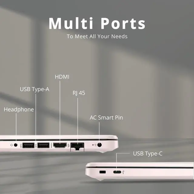 Alt view image 7 of 7 - HP Premium 14" Stream HD Laptop, Intel Celeron N4120 CPU, 8GB RAM, 64GB eMMC, Webcam, UHD Graphics, Bluetooth, WiFi, HDMI, 1 Year Office 365, Win 11 S, Pink, 32GB Hotface USB Card