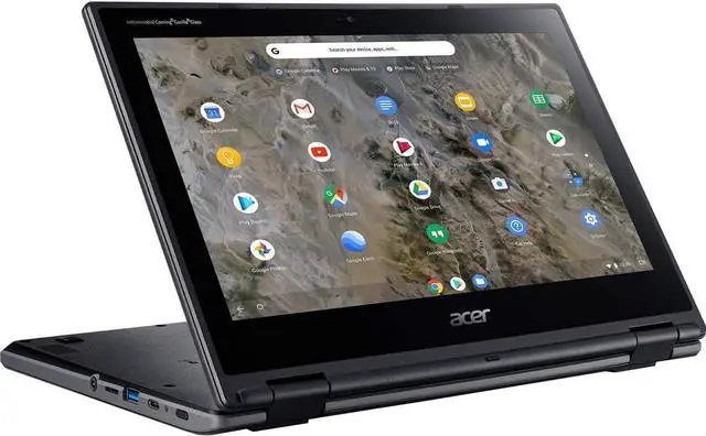 Alt view image 4 of 6 - Acer Chromebook Spin 311 R721T-62ZQ 11.6" Touchscreen 2 in 1 Chromebook - 1366 x 768 - A6-9220C - 4 GB RAM - 32 GB Flash Memory - Shale Black - Chrome OS - AMD Radeon R5