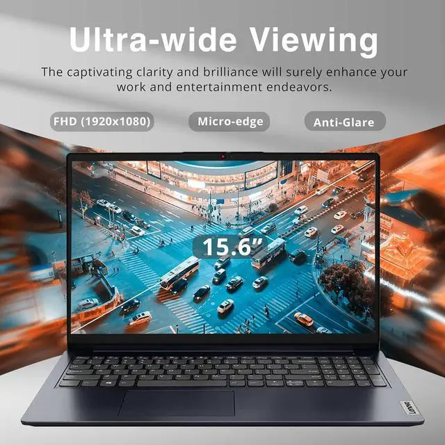 Alt view image 7 of 7 - Lenovo IdeaPad 1 15.6" FHD Laptop, Intel Pentium Silver N6000 Processor, 12GB RAM, 256GB PCIe SSD, 720P HD Webcam, Dolby Audio, 1 Year Office, Blue, Win 11 S, 32GB Snowbell USB Card