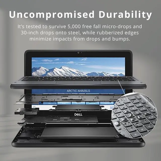 Alt view image 3 of 7 - Dell Chromebook 11 3000 3100 11.6" Chromebook - 1366 x 768 - Celeron N4020-4 GB RAM - 16 GB Flash Memory - Chrome OS - Intel HD Graphics