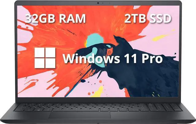 Main image of Dell Inspiron 15 3520 Laptop, 15.6" FHD Touchscreen, Intel Gen 11th Core i5 1155G7 Processor, 32GB DDR4 RAM, 2TB PCIe SSD, Intel UHD Graphics, Wi-Fi 5, Windows 11 Pro, Black