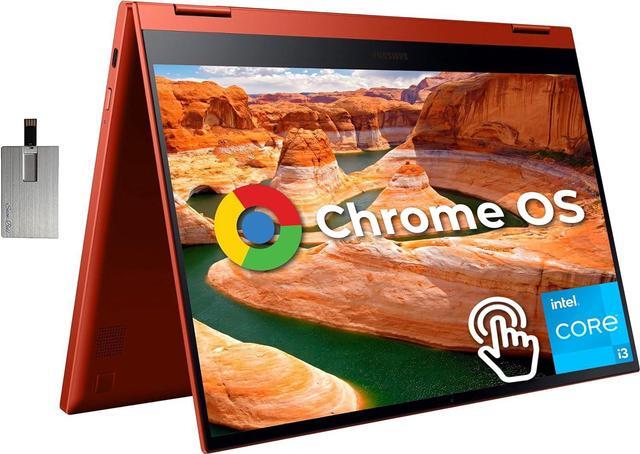 Main image of Samsung Galaxy Chromebook 2 Laptop, 13.3" QLED Touch Screen, Intel Core i3-10110U, 8GB RAM, 128GB eMMC, Intel UHD Graphics, Backlit Keyboard, Wi-Fi 6, Chrome OS, Fiesta Red, 128GB Hotface USB Card